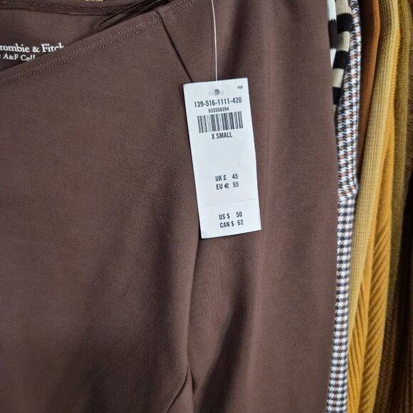 NWT Abercrombie & Fitch Brown Long Sleeve Top - Picture 4 of 8